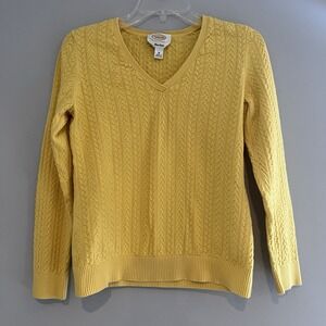 Vtg‎ Talbots Cable Knit Sweater Size Medium Pima Cotton Preppy Y2K Old Money